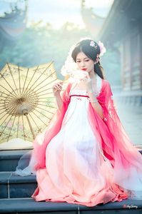AI Generated: Gentle Hanfu Girl in Pink, Elegant Asian Beauty-17