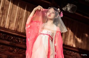 AI Generated: Gentle Hanfu Girl in Pink, Elegant Asian Beauty-9