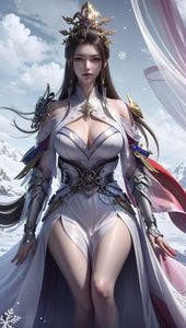 AI Generated Female General: Exquisite Fantasy Beauty in Winter Attire - AI Generated Part01-1