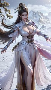AI Generated Female General: Exquisite Fantasy Beauty in Winter Attire - AI Generated Part01-9